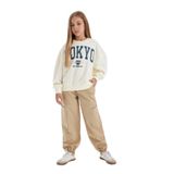 DEFACTO Kız Çocuk Regular Fit Pantolon, Krem, 9-10 Yaş