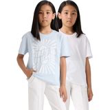 DeFacto Kız Çocuk Relax Fit Bisiklet Yaka 2'li Kısa Kollu Tişört D9433A825SM - Mavi-BE343 - 8 - 9 Yaş
