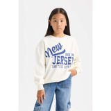 DeFacto Kız Çocuk Relax Fit Bisiklet Yaka Baskılı Sweatshirt D6615A824AU