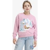 DeFacto Kız Çocuk Relax Fit Bisiklet Yaka Baskılı Sweatshirt E6843A825WN - Pembe-PN454 - 9 - 10 Yaş