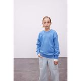 Defacto Kız Çocuk Relax Fit Bisiklet Yaka Pamuklu Basic Düz Okul Sweatshirt, 7-8 Yaş, A2797A824AU, Mavi-BE756, kız-çocuk, 7/8 Yaş (128cm)