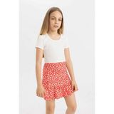 DeFacto Kız Çocuk Slim Fit Dar Kesim Bisiklet Yaka Basic Düz Fitilli Kaşkorse Kısa Kollu Tişört C4510A824SM - Beyaz-WT16 - 11 - 12 Yaş