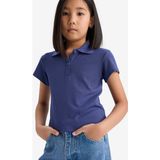 DeFacto Kız Çocuk Slim Fit Dar Kesim Polo Yaka Basic Düz Fitilli Kaşkorse Kısa Kollu Tişört Z7794A625SM - Mor-PR498 - 7 - 8 Yaş