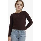 DeFacto Kız Çocuk Slim Fit Dar Kesim Yıldızlı Fitilli Kaşkorse Uzun Kollu Tişört G3896A825WN - Kahve-BN304 - 11 - 12 Yaş