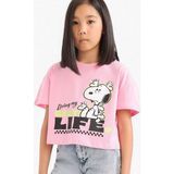 DeFacto Kız Çocuk Snoopy Bisiklet Yaka Kısa Kollu Tişört E8160A825HS - Pembe-PN253 - 9 - 10 Yaş