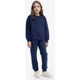 DeFacto Kız Çocuk Standart Fit Basic Düz Beli Lastikli Okul Jogger Eşofman Altı Y1226A625AU - Lacivert-NV241 - 5 - 6 Yaş