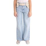 DeFacto Kız Çocuk Straight Fit Geniş Paça Jean Pantolon