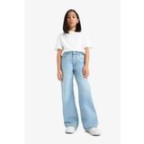 DeFacto Kız Çocuk Straight Wide Standart Paça Jean Pantolon E7322A825AU