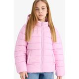 DeFacto Kız Çocuk Su Geçirmez Kapüşonlu Fermuarlı Şişme Mont E5406A825AU - Lila - Dropsuz - 5 - 6 Yaş