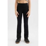 DeFacto Kız Çocuk Uzun Boy Siyah Tayt Pamuk Polyester Elastan Rahat ve Şık Tasarım - 5 - 6 Yaş - Siyah-BK81