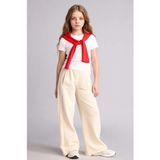 DeFacto Kız Çocuk Wide Leg Eşofman Altı Ekru, 7-8 Yaş, 26Y801000984, ECRU, Kız çocuk