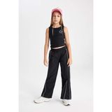 DeFacto Kız Çocuk Wide Leg Geniş Bol Paça Beli Lastikli Siyah Pantolon C8775A824AU