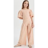 Defacto Kız Çocuk Wide Leg Geniş Bol Paça Pamuklu Pantolon C0448A824Sp Turuncu 11-12 Yaş