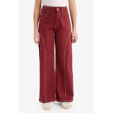 Defacto Kız Çocuk Wide Leg Geniş Paça Gabardin Pantolon G6902a826smbr169 Bordo-br169
