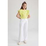 DeFacto Kiz Çocuk Wide Leg Genis Paça Gabardin Pantolon