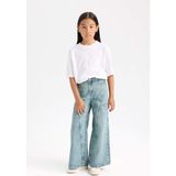 DeFacto Kız Çocuk Wide Leg Geniş Paça Kargo Cepli Jean Pantolon D6095A824WN