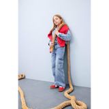 DEFACTO Kız Çocuk Wide Leg Jean Pantolon, Mavi, 9-10 Yaş