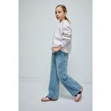 DeFacto Kız Çocuk Wide Leg Kargo Cepli Geniş Bol Paça Jean Pantolon D3718A824WN