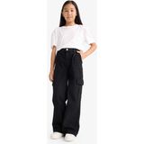 DeFacto Kız Çocuk Wide Leg Kargo Geniş Paça Jean Pantolon E5880A825AU - Antrasit-NM36 - 8 - 9 Yaş