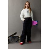 DeFacto Kız Çocuk Wide Leg Kargo Geniş Paça Pamuklu Pantolon D9700a825sp - 9 - 10 Yaş - Siyah-BK27