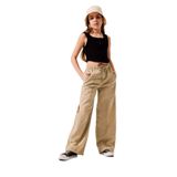 DEFACTO Kız Çocuk Wide Leg Pantolon, Bej, 7+8 Yaş
