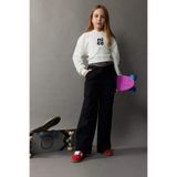 DEFACTO Kız Çocuk Wide Leg Pantolon, Siyah, 7+8 Yaş