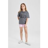 DeFacto Kız Çocuk Winx Club Oversize Fit Kısa Kollu Tişört Gri 8/9 Yaş