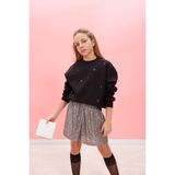 DeFacto Kız Çocuk Yılbaşı Temalı Oversize Geniş Kalıp Bisiklet Yaka Taşlı İçi Yumuşak Tüylü Sweatshirt D5420A824WN