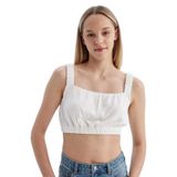 DeFacto Krinkıl Viskon Askılı Kolsuz Bluz Beyaz, M, D0343AX24SM, Beyaz-WT32, Kadın