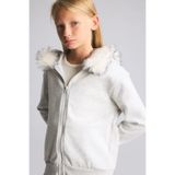 DeFacto Kürklü Kapüşonlu Basic Fermuarlı Hırka Sweatshirt Kız Çocuk I6883A826AU