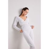 DeFacto Kuşaklı Uzun Kollu Pijama Üstü, XL, F8572AX25WN, Gri-GR93, Kadın