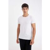 DeFacto L4885AZ24WNWT34 Slim Fit Bisiklet Yaka Kısa Kollu Erkek Pijama Üstü