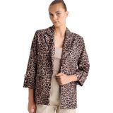 DeFacto Leopar Desenli Blazer Ceket, 34, E1483AX24AU, Kahve-BN225, Kadın