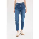 DeFacto Lina Comfort Mom Koyu Mavi Kadın Jean Pantolon D8179ax/nm34