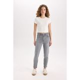 DeFacto Lina Comfort Mom Yüksek Bel Bilek Boy Jean Yıkamalı Pantolon E3438AXNS - Antrasit-NM36 - 32