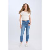 DeFacto Lina Comfort Mom Yüksek Bel Bilek Boy Jean Yıkamalı Pantolon E3439AXNS - Mavi-NM28 - 36