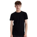 DeFacto Long Muscle Fit Bisiklet Yaka Basic Düz Kısa Kollu Siyah Tişört, S, N2104AZ25SP, Siyah-BK81, Erkek