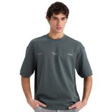 DeFacto Loose Fit Bisiklet Yaka Baskılı Kısa Kollu Ağır Kumaş Tişört, XS, E0575AX25SM, Yeşil-GN1255, Erkek