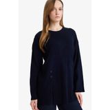 DeFacto Loose Fit Bisiklet Yaka Triko Kazak Tunik, 3XL, G7241AX25CW, Lacivert-NV207, Kadın