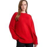 DeFacto Loose Fit Bisiklet Yaka Triko Kazak Tunik, L, G7239AX25CW, Kırmızı-RD328, Kadın