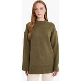 Defacto Loose Fit Bisiklet Yaka Triko Tunik F3242ax25wnkh202 Haki