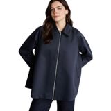 DeFacto Loose Fit Gabardin Trençkot, L, Loose Fit Gabardin Trençkot, Lacivert-NV253, Kadın