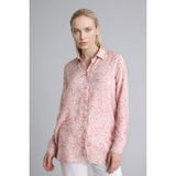 DeFacto Loose Fit Gömlek Yaka Baskılı Uzun Kollu Tunik, S, T0609AZ26SP, Pembe-PN623, Kadın