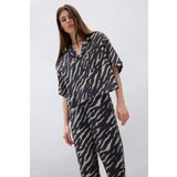 DeFacto Loose Fit Leopar Desenli Modal Kısa Kollu Gömlek F0879AX25SM