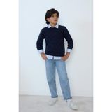 DeFacto Loose Fit Yırtık Detaylı Düz Paça Jean Pantolon Erkek Çocuk, 7-8 Yaş, G3069A825WN, Mavi-NM34, Erkek Çocuklar
