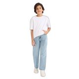 DeFacto Loose Fit Yırtık Detaylı Düz Paça Jean Pantolon Erkek Çocuk, 8-9 Yaş, G6698A826SP, Mavi-NM39, Erkek Çocuklar