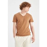 DeFacto M4791AZ22SP Slim Fit V Yaka Siyah Erkek Tişört