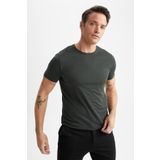 DeFacto M6606AZ23SP Beyaz-WT34 Slim Fit Bisiklet Yaka Premium Kalite Basic Pamuklu Erkek T-shirt