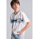 DeFacto Manchester City New Regular Fit V Yaka Tül Kısa Kollu Tişört Erkek Çocuk H7871A826HS - Beyaz-WT34 - 7 - 8 Yaş