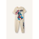 Defacto Marvel Comics 2li Takım Sweatshirt Eşofman Altı Erkek Bebek G6691a526smbg807 Bej-bg807